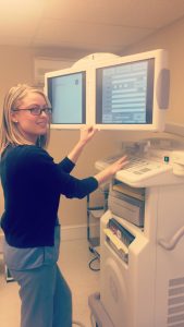 Dana at the C-arm monitor